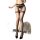 Night sensual open-crotch pantyhose set featuring black garter stockings and thigh-high stockings, perfect for intimate wea...