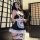 Sexy night breeze maid costume set for women, featuring sheer back and mesh design, perfect for role play with elegant lace d...