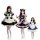 Three girls wearing adorable bow cosplay dresses, featuring maid outfits with ruffles and bows, perfect for lolita style and ...
