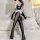 Sexy lace maid dress with matching black stockings, perfect for cosplay or nightwear. elegant design features a bow and delic...