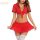 Sexy red uniform-style lingerie featuring a lace-trimmed skirt and matching top with plaid accents, perfect for women seeking...