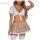 Adorable lace mesh skirt with plaid design, sexy short uniform style lingerie for women.