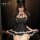 Churuis adorable maid costume set featuring a cute and sexy backless black dress with lace details, perfect for cosplay enthu...