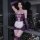 Adorable maid-themed sheer net lingerie set featuring a peekaboo butt design, perfect for seductive allure.