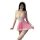 Adorable plus size pink maid lingerie set with lace trim, bustier top, and matching accessories for women.