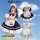 A girl wearing a cute maid dress holding a plush cat, featuring ruffled aprons and bows, perfect for cosplay events or lolita...