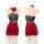 Ai ru ru lacy mesh bodycon lingerie set with red skirt and bow choker, sheer office-themed sensual outfit for women.