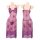 Purple lace see-through lingerie set with floral embroidery, front and back view on mannequin.