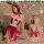 Sexy christmas-themed costume with bunny ears and bow details, perfect for holiday cosplay events.