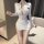 Sexy airline hostess costume set for women, featuring a plunging neckline and thigh-high slit, perfect for role play with its...