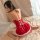 Sexy christmas nightgown set with lace-up back design, perfect holiday lingerie for women.