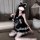 Amiye sexy lingerie set - black gothic lolita maid costume with lace trim & adjustable straps, featuring elegant design and p...