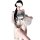 Vintage-inspired sheer chiffon hanfu dress paired with a delicate palace-style dudou fan, perfect for women seeking an elegan...