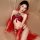 Elegant red ancient chinese style lingerie set featuring silk butterfly belly dance doudou with peony embroidery and sheer se...