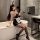 Sexy anime bunny girl costume set featuring a maid outfit with sheer lace and flirty apron, perfect for cosplay.