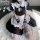 Anime cat girl lingerie set - cute maid costume with lolita style, featuring black and white design, lace details, and playfu...