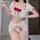 Anime lolita lingerie set - sheer floral princess dress with bow & butterfly details, soft japanese style erotic outfit