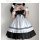 Anime maid costume dress featuring a black and white design with ruffles and bows, perfect for cosplay or daily wear.