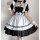 Anime maid costume dress featuring black and white colors with ruffles, perfect for cosplay or daily wear as a cute japanese ...