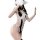 Sexy anime maid cosplay bodysuit with adjustable straps, soft fabric, and cute bow details for lingerie or costume play.