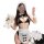 Anime maid costume featuring pvc pu leather design with open crotch and busty style, perfect for cosplay and role play.