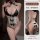 Anime-style sexy sleepwear set featuring open-crotch design, lace details, and bow accents for womens swimwear-inspired linge...