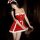 Sexy red velvet christmas costume lingerie with bunny ears, perfect for new year parties and role play.