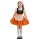 A young girl wears a charming bavarian dirndl dress, perfect for oktoberfest celebrations. the outfit features an orange skir...
