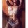 Woman wearing beautiful sexy lace thong set, elegant sheer sleepwear for women at home.