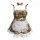 Brown plaid maid costume with white lace apron and bow headband, seductive lingerie set for playful nights.