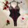 Black lace bodysuit with red floral embroidery, sheer mesh panels, and open-crotch design. trendy european-style lingerie for...