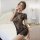 Elegant black lace chinese-inspired erotic lingerie set featuring sheer cheongsam sleepwear with open-bust design and vintage...