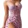 Pink lace bodice with floral patterns and heart details, paired with matching heart-patterned skirt, offering a sexy and eleg...