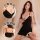 Sexy black lace trim cami sleep set with ， ， 。