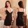 Sexy black lace trim cami sleep set with delicate lace details, perfect for women seeking sweet and elegant lingerie sleepwea...