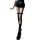 Black over-the-knee fishnet stockings featuring lace-up thigh highs with bow accents, perfect for a sweet yet edgy look.
