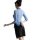 A woman models a blue lace cheongsam lingerie set, featuring sheer silk-blend fabric, perfect for vintage chinese-inspired se...