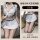 Seductive blue sailor uniform lingerie set with bow - perfect for nightclub and roleplay, featuring a stylish white top with ...