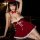 Sexy cute christmas outfit for nightclub performances, featuring a red bunny girl costume with corset design and fluffy trimm...