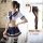 Butterfly bow student sailor uniform jk skirt - sexy split hem schoolgirl costume for cosplay & role play, featuring a sailor...