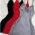 Three elegant cami sleep dresses in black, red, and gray with lace trim and butterfly knot detail.