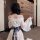 Off-shoulder hanfu robe with intricate patterns and elegant design, perfect for traditional chinese attire.