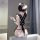 Sexy maid costume set featuring black lace-up design with white accents, perfect for adult entertainment.