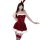 Sexy petite dress with bunny ears, festive corset design, thigh-high stockings combo for holiday-themed womens costume.