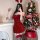 Sexy red sequined dress with bunny ears and devil trident, perfect for christmas and valentines day costumes.