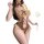 Sexy backless bodysuit with bow tie and ruffle trim, featuring a pure temptation style.