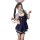 A stylish schoolgirl outfit featuring a navy blue dress with white trim, bunny ears, and playful accessories, perfect for add...
