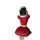 Red butterfly maid cosplay outfit with ruffled skirt and white apron, perfect for seductive allure and feminine charm.
