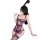 Woman in purple chao mu sheer polka dot maid lingerie with bow, backless design and japanese sweet style.