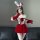 Sexy christmas bunny girl costume set - seductive lingerie outfit with bow, holiday party wear
